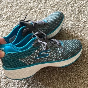 Skechers Gogo max 14141 6 blue gray running walking shoes sneakers sport go walk